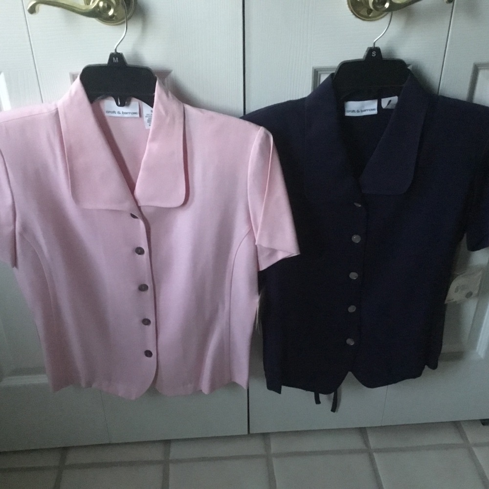 Bundle of 2 Rayon Blouses - Pink & Navy - NWT